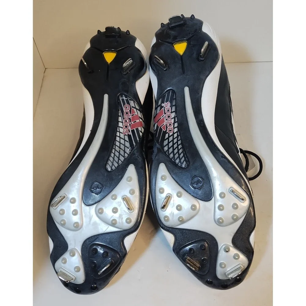 Adidas Excelsior Mid Baseball Cleats Black‎ White Metal Spikes Mens 14